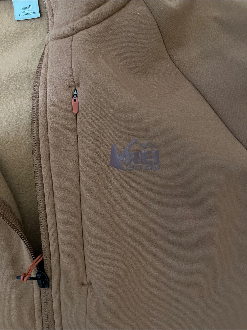 REI Hooded Full-Zip Fleece Jacket — Rust - Picture 4 of 4
